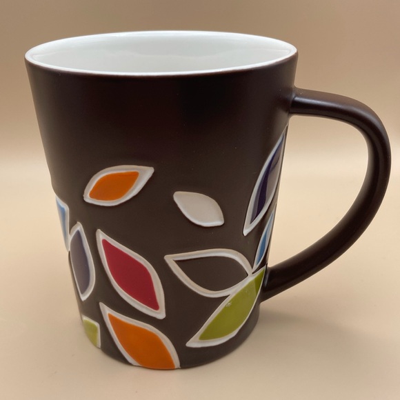 Starbucks 2010 Debossed Bone China Nouvelle Porcelaine D'os  Mug with Leaves - Picture 1 of 8